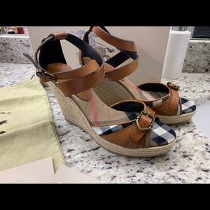 Womens Burberry Nova Check Wedges